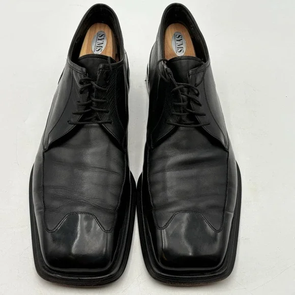 Mezlan Rovato Black Leather Lace Oxford Dress Shoes Men's 13M Square Toe Spain